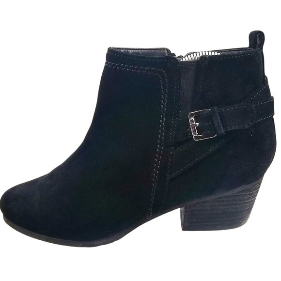 Blondo Womens 8 Idra Black Suede Side Zip Ankle Booties - Picture 4 of 11